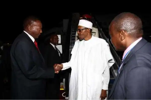 Photos: President Buhari Arrives Kenya